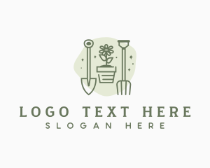 Shovel - Gardening Tool Plant logo design