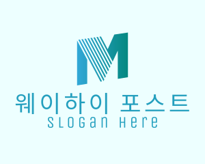 Stripe Firm Letter M logo design