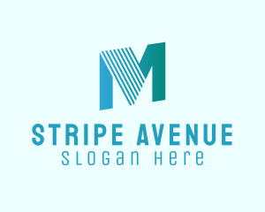 Striped - Stripe Firm Letter M logo design