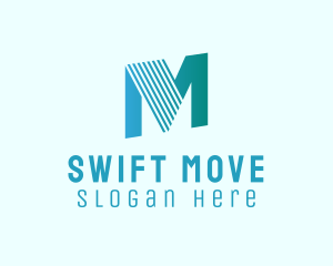 Move - Stripe Firm Letter M logo design