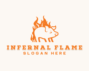 Flame Pork Barbecue logo design