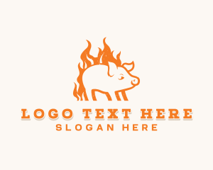 Flame Pork Barbecue Logo