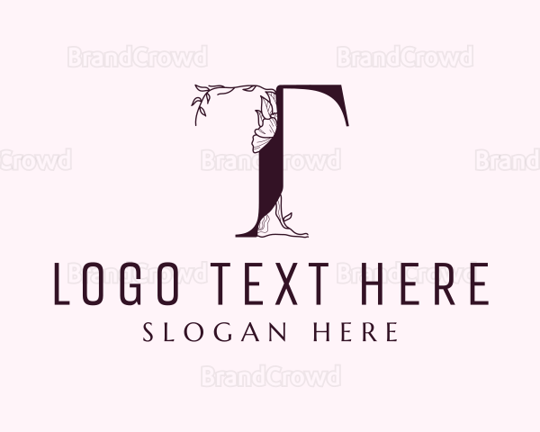 Floral Letter T Logo