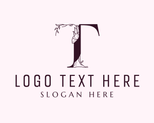 Gardener - Floral Letter T logo design