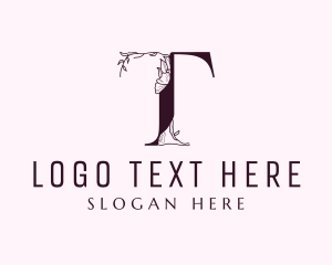 Letter T - Floral Letter T logo design
