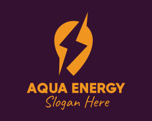 Energy Lightning Pin logo design