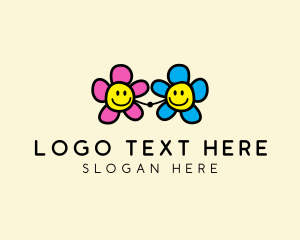 Preschool - Bloom Friendly Flower logo design