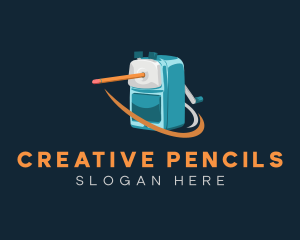 Pencil Rotary Sharpener logo design