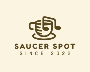 Saucer - Minimalist Music Cafe Coffee logo design