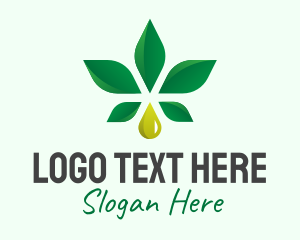 Green Arrow - Cannabis Oil Leaf logo design