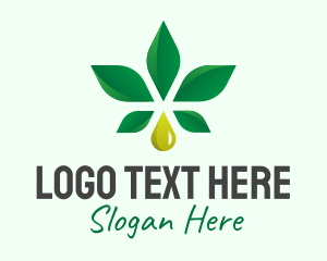 Plant - Cannabis Oil Leaf logo design