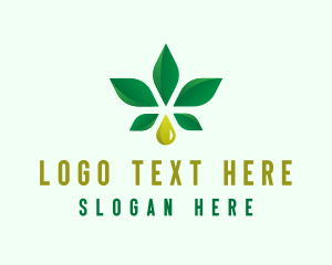 Green - Cannabis Oil Leaf logo design