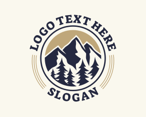 Mountaineering - Mountain Tree Hiking logo design