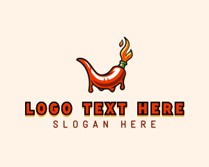 Spicy - Flame Hot Chili logo design