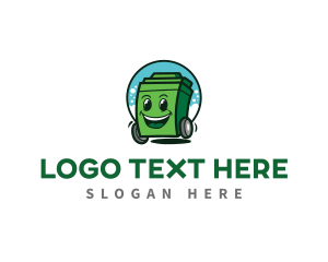 Recycle - Trash Bin Mascot logo design