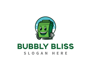 Trash Bin Mascot logo design