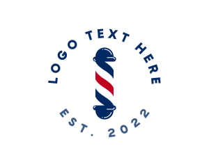 Mens Grooming - Barber Pole Hairdresser logo design