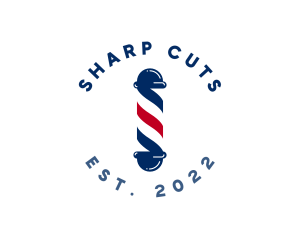 Cut - Barber Pole Hairdresser logo design