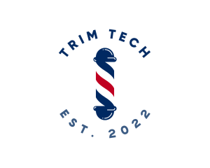 Trim - Barber Pole Hairdresser logo design