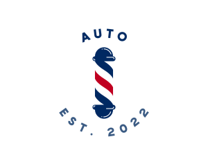 Cut - Barber Pole Hairdresser logo design