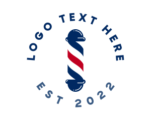 Haircut - Barber Pole Hairdresser logo design