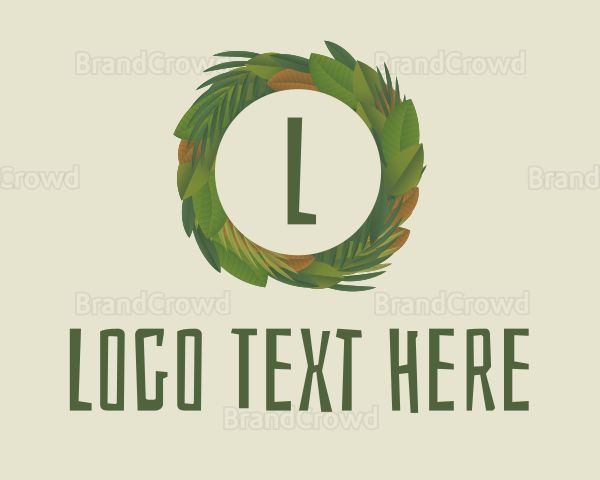 Summer Tropical Wreath Letter Logo