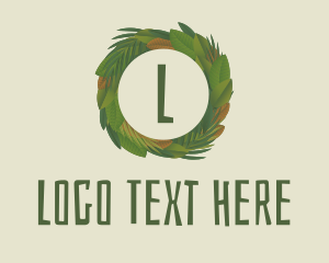 Summer Tropical Wreath Letter logo design