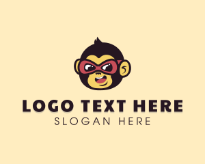 Simian - Monkey Cool Glasses logo design