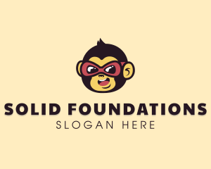 Simian - Monkey Cool Glasses logo design