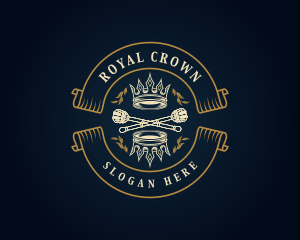 Vintage Royal Crown Scepter logo design