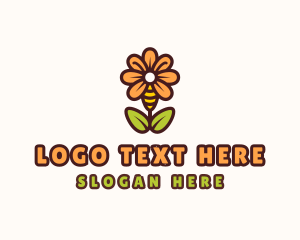 Insect - Bee Flower Plant logo design