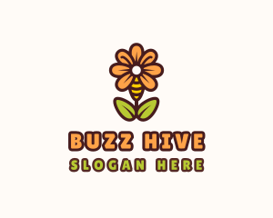 Bee Flower Plant logo design