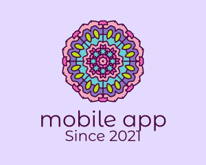 Yoga - Floral Prism Mandala logo design