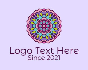 Tile - Floral Prism Mandala logo design