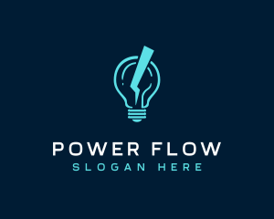 Power Electrical Bulb logo design