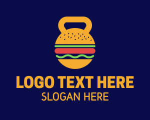 Kettlebell Burger Weights logo design