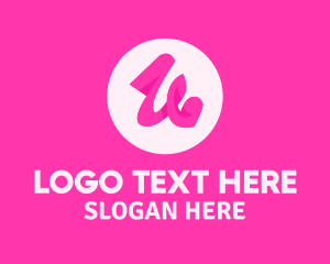 Pink Fashion Letter U Logo