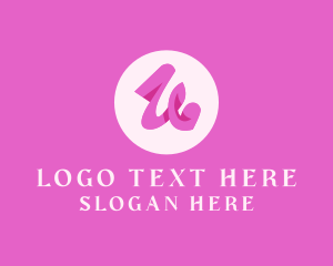 Feminine - Pink Fashion Letter U logo design