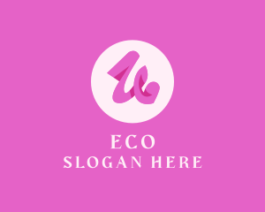 Pink - Pink Fashion Letter U logo design