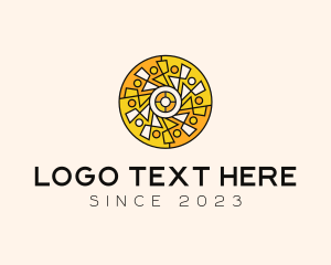Pizza - Geometric Abstract Electric logo design