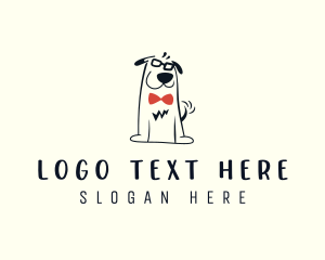 Grooming - Nerdy Dog Puppy logo design