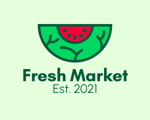 Fresh Watermelon Slice  logo design