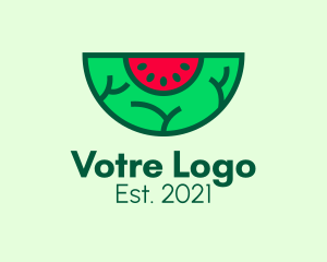 Dragon Fruit - Fresh Watermelon Slice logo design