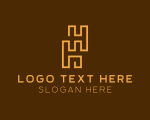 Letter Hh - Construction Home Builder logo design