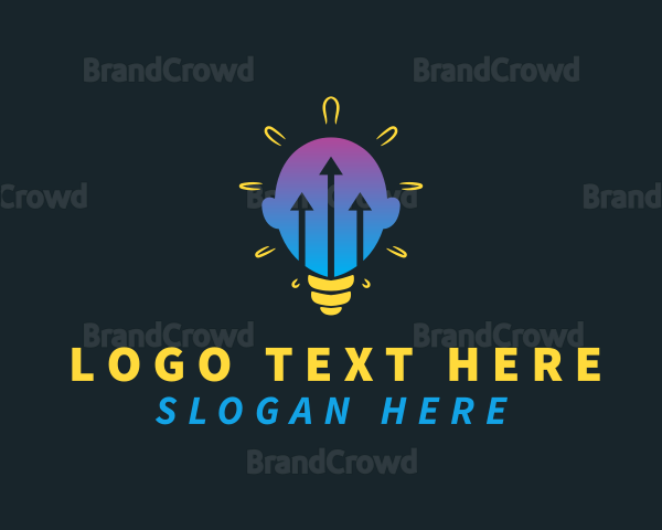 Lightbulb Head Arrow Logo