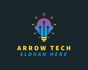 Lightbulb Head Arrow logo design