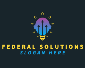 Lightbulb Head Arrow logo design