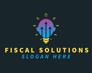 Lightbulb Head Arrow logo design