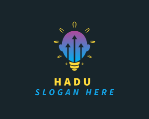 Human - Lightbulb Head Arrow logo design