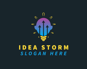 Lightbulb Head Arrow logo design